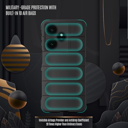 Image of Liquid Silicon Back Cover Case for Realme GT 7 5G / GT 7T 5G / GT 7 Dream Edition Shockproof Military Grade Protection with Shockproof 10X Bumpers Micro-Fibre Cloth On Inner Side - Black