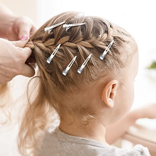 Newjinxin 1.75 Inches Single Prong Curl Clips 60 Pcs Silver Metal Hair Clips Metal Alligator Hair Clips Silver Section Clips For Hair Extensions #TOP5