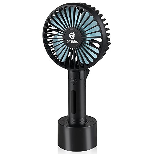 D-FantiX Portable Handheld Fan Battery Operated Rechargeable Mini USB Fan Small Desk Fan for Home Camping Travel Black