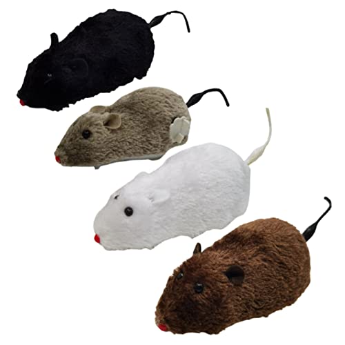 YARNOW 4 Pçs De Pelúcia Relógio Mouse Acabar Ratos Brinquedos De Gato Para Gatos Acabar Ratos Para B