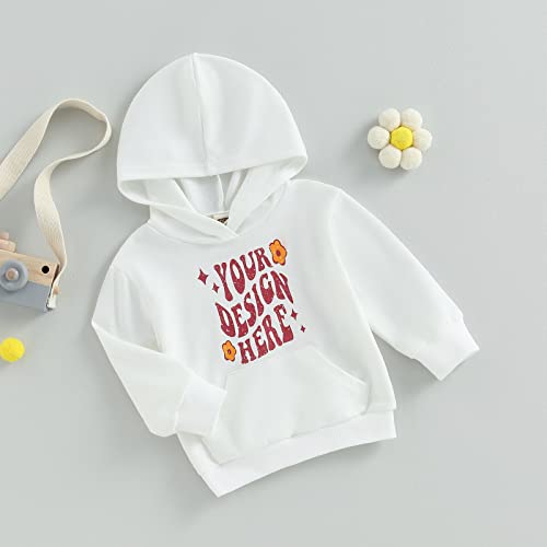 Toddler Baby Girl Oversized Hoodie Tops Letter Print Sweatshirt Hoody Pullover Fall Winter Clothes Cute Tops (White,2-3T) #TOP1