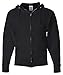 Jerzees Youth Full Zip Hooded Sweatshirt, Black, X-Large