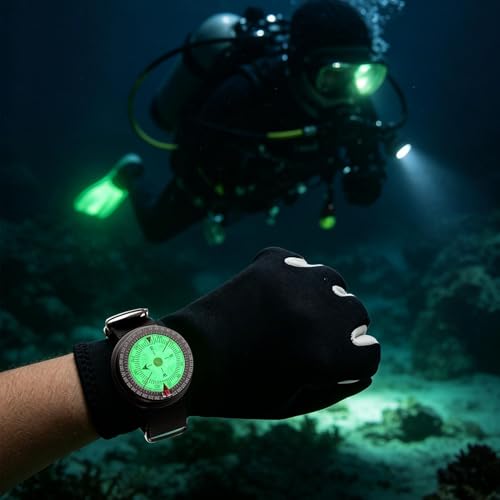 Brújula de muñeca luminosa e impermeable para buceo y orientación 2