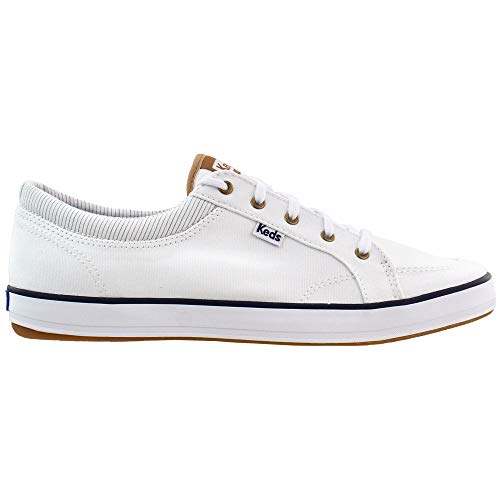 Keds Center Lace Up, Sneaker Womens, White Chambray, 7 Wide
