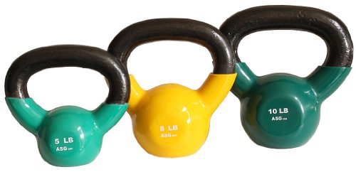 Ader Vinyl Kettlebell Set- 5, 8, 10 Lb