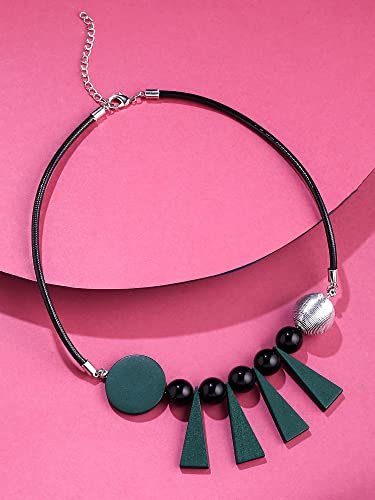 Image of Yellow Chimes Necklace for Women and Girls Fashion Choker Necklace for Women Western | Geometric Statement Style Choker Necklace | Birthday Gift for Girls & Women Anniversary Gift for Wife