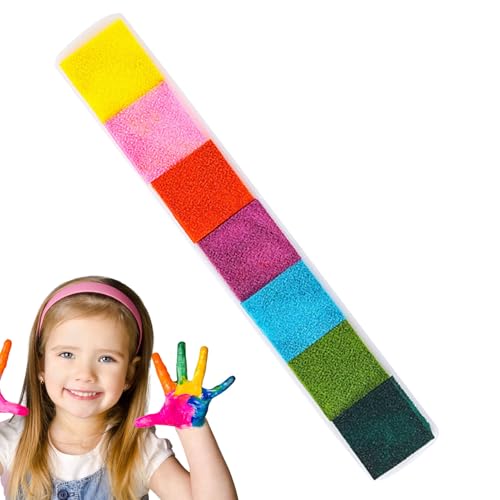 Almohadillas De Tinta Para Sellos De Bricolaje - Juego De Almohadillas De Tinta De Color Arcoíris | Almohadillas De Tinta De 7 Colores | Tinta Huellas Dactilares Para Pintura Álbumes De Eecortes