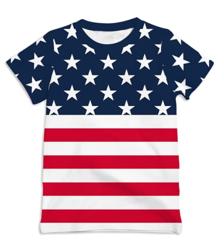 Image of Ainuno Graphic Tees for Boys Girls Kids 7-14Y, Summer Short Sleeve T Shirt Cool 3D Print