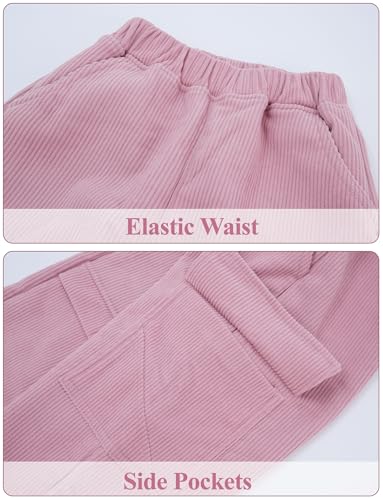 Happy Cherry Toddler Boys Girls Corduroy Pants Cargo Sweatpants Solid Elastic Waist Casual Pull On Plain Long Trousers3