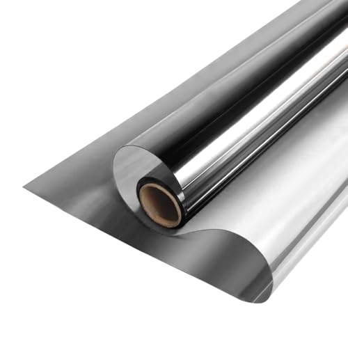 MOCNT Película de Ventana Película de Espejo Unidireccional Vinilos Espejo para Ventanas Adhesiva Película Solar Protección Privacidad Lámina de Espejo Gris Claro 70cmX200cm