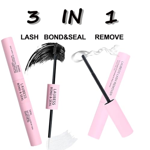 Image of Lash Glue for Eyelash Clusters 3-in-1 Lash Remover for Lash Extensions Eyelash Glue Remover Lash Bond and Seal Waterproof DIY Eyelash Extension Remover 15ml(Black)