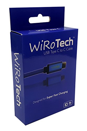 Wirotech Usb C Cable, Blue Usb-C To Usb-C Fast Charging Cable (10 Feet, Blue) #TOP2