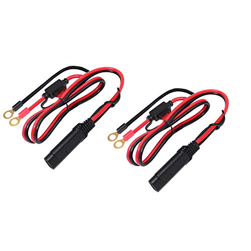 SAE to Ring Terminal Cable - O Ring Eyelet Terminal Harness Quick Connect/Disconnect Ring Terminal Assembly Extension Charge Cord 2FT 2 Pack