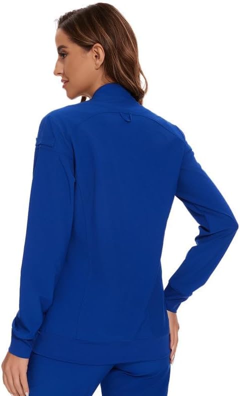 COZYFIT Scrub Jackets for Woman, Zip Front Nurse Jacket, 4-Way Stretch Fabric - Image 3