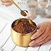 holoith Sugar Container with Glass Lid and Spoon - 10oz Gold Sugar Bowl for Coffee Bar Station Accessories Kitchen Storage for Salt, Candy, Coffee Bean (Gold)
