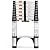 Soctone Telescoping Ladder, 12.5 FT Aluminum Button Retraction Extension Ladder with 2 Triangle Stabilizers, Multi-Purpose Ladder with Slow Down Design, 330lbs Max Capacity for House Daily Life