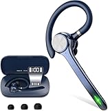 ヘッドセット bluetooth 簡単操作 最大108時間再生 Bluetooth 6.0チープ搭載 高速接続 低遅延 LEDディスプレイ付き ANC+ENCノイズキャンセリングマイク付き 物理操作ボタン メガネ併用 Web会議/在宅勤務/運転/宅配/ランニング image