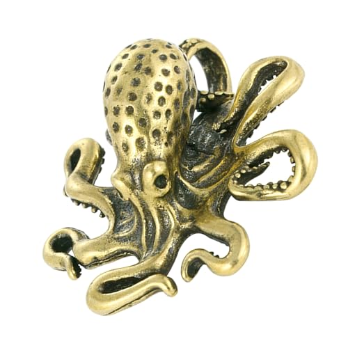 BAZEITFLOW 小型真鍮製章魚デスクトップ装飾品 創造的で精巧な室内テーブル飾り 耐久性ある実用的な章魚置物 家用インテリアオーナメント