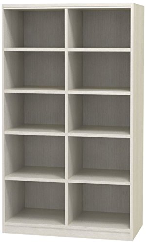 白井産業 木製 本 棚 ラック 高さ150 幅80 奥行44cm タナリオ オーダー メイド ホワイト オーク 強化棚 棚板8枚 (TNL-EM15080FSTF2WH)