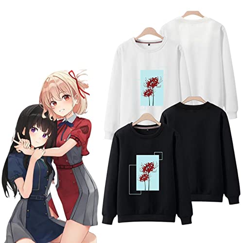 リコリス リコイル パーカー スウェット トレーナー 長袖 リコリコ フーデッドスウェットシャツ 彼岸花 メンズ 錦木千束 井ノ上たきな スウェットプルオーバー レディース長袖 服 春 秋 冬 男女兼用 ゆったり 大きいサイズ コスプレ 衣装 日常服 上着 (8,2XL/薄手)