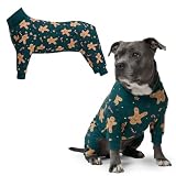 Spark Paws Dog Christmas Pajama, Dog Recovery Suit Male, Onesie, Ultra-Soft and 4-Way Stretch, for Small Medium and Large Breeds - Gingerbread Man - 3XL