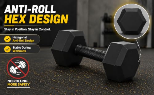 Image of 5 kg Exlusive Octa PVC Fixed Exclusive Hex PVC Dumbbells Set For Home Gym, Black