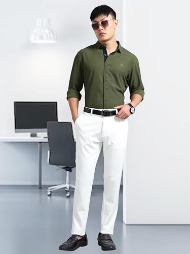 Image of STELLERS Men's Premium Full Sleeve Shirt | Feather Touch Feel| Regular Fit| Odour Resistant| Anti-Static| Wrinkle Free| Quick Dry | Stretchable| Lightweight| Sweat-Proof