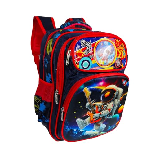 Mochila Infantil Menino Escolar Bolsa Altura 40cm Grande Impermeável Reforçada Moderna Vermelho
