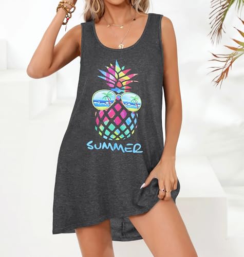 Image of elescat Womens Swimsuit Cover Up Summer Sleeveless T Shirt Beach Dress Tank Bikini Coverups 2026
