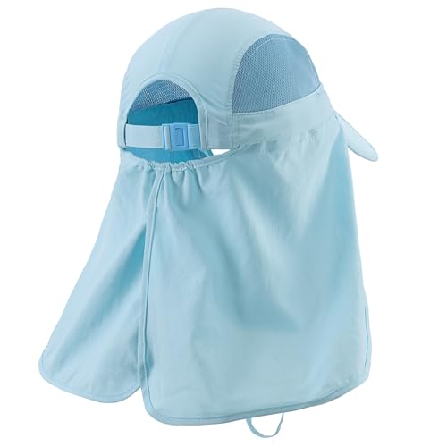 Image of Connectyle Men's Foldable Baseball Sun Cap with Removable Face Mask Neck Flap Cover UPF 50+ Sun Protection Fishing Hiking Hat