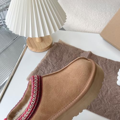 TangDao Women’s Platform Mini Boots, Winter Warm Fuzzy Boot Slippers Indoor Outdoor, Faux Fur Lined Comfy Slip On Snow Boots4