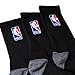 Ultra Game NBA Official Youth Athletic Cushioned Secure Fit Crew Socks - 6 Pack, NBA, Black, Y9-11