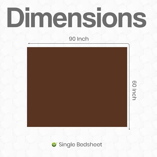 Image of FRESH FROM LOOM Microfiber Single Size Bedsheet with Solid Plain - 240 TC, Hypoallergenic bedsheets with 1 Pillow Covers (Size- 60 x 90 inch | Copper| Solid)