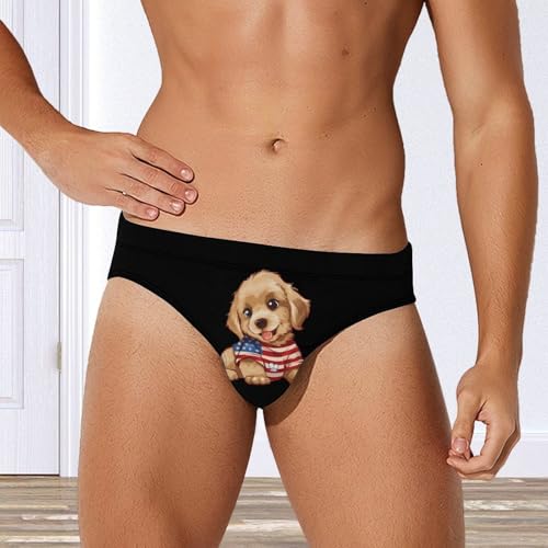 Cute Retriever Dog Puppy Novelty Men's Brief Swimwear Pants Swimming Trunks Beach Shorts Underwear4