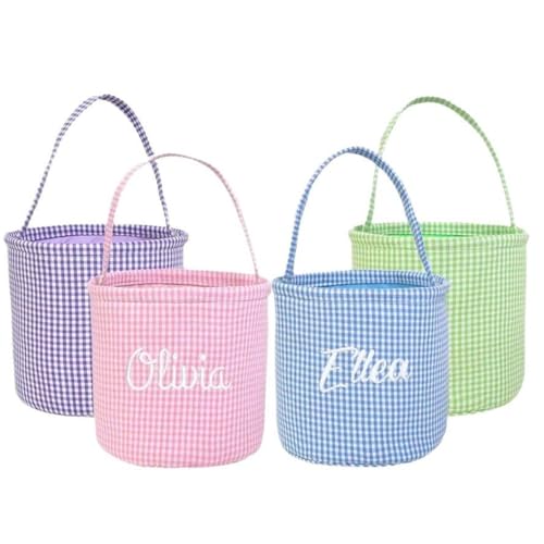 Cesta de Pascua personalizada, cesta de Pascua personalizada, cesta de Pascua con nombre, cesta de niñas, cesta de niños, cesta de Pascua para niñas, bordada, cesta de Pascua esencial (23 x 23,5 cm)