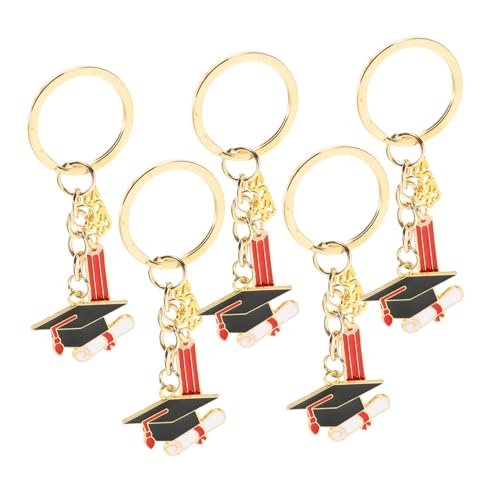 BESPORTBLE 5 Piezas Llavero De La Temporada De Graduación Inicial Keychains Lindo Llavero Hola Suministros De Fiesta De Graduación Llavero Inspirador Llavero Decoración Aleación De Zinc