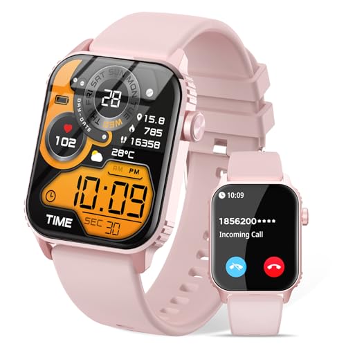 DIVOAZBVO Smart Watches for Women Men, 120 Sports Modes Smartwatch with 1.83 inches HD Display, Heart Rate/Sleep Monitor, IP67 Waterproof, Bluetooth Call & Music Control for iPhone/Android (Pink)