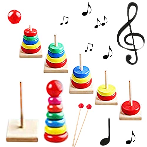 Gybest Children's Musical Instrument Set, Percussion Instrument, Tambourine, Children's Bell, Musical Instrument Toys, Gifts, 7-Piece Set #TOP3