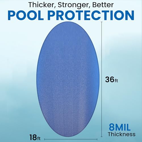 Cobertor solar para piscina oval 18 x 36 pies azul miniatura 2