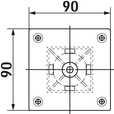 Naber Kreta czworokątna podstawa aluminiowa wysokość, kolor stali szlachetnej 700 mm