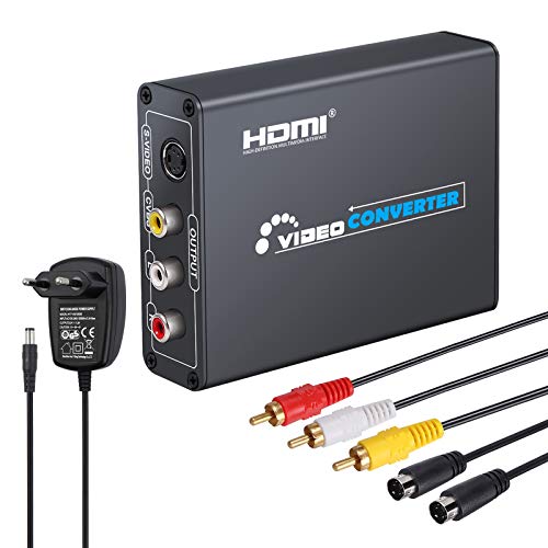 HDMI a Compuesto 3RCA AV S-Video R/L Audio Video Adaptador Convertidor Soporte 720P 1080P con Cable RCA y Cable S-Video para PS3 Xbox HDTV DVD TV STB Blue-Ray PC Porttil VHS Cmara VCR