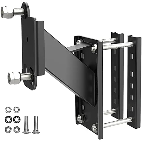 Qualward Spare Tire Carrier, Spare Tire Bracket for Trailer, Powder Coat Steel Black, Fits 4 & 5 & 6 Lugs Trailer Wheels on 4", 4.5'', 4.75'', 5'' and 5.5'' Bolt Patterns Cover