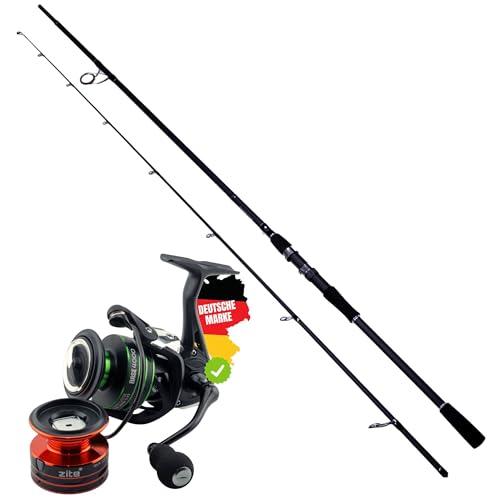 Zite Fishing Inzite Base Stick Ruten Set | Spinnrute Barsch Zander Hecht aus 24T Carbon SIC-Beringung 225-255cm 5–85g + Spinnrolle Base 2000 3000 4000 (Base Stick Pike + Base Reel 4000) Zite Fishing Inzite Base Stick Ruten Set | Spinnrute Barsch Zander Hecht aus 24T Carbon SIC-Beringung 225-255cm 5–85g + Spinnrolle Base 2000 3000 4000 (Base Stick Pike + Base Reel 4000)