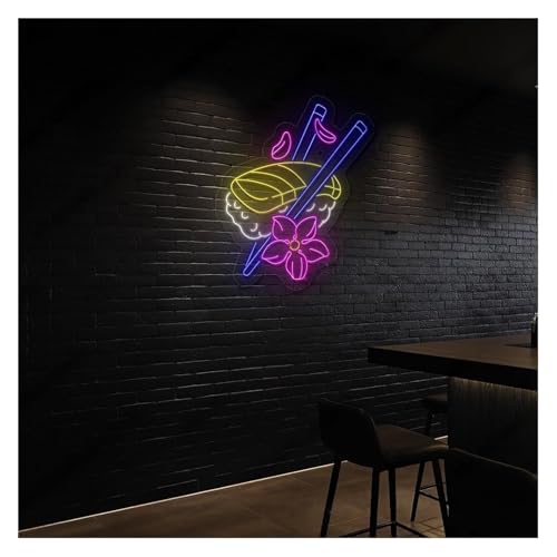Lumière néon japonaise sushi 59cm pour une ambiance resto à la maison