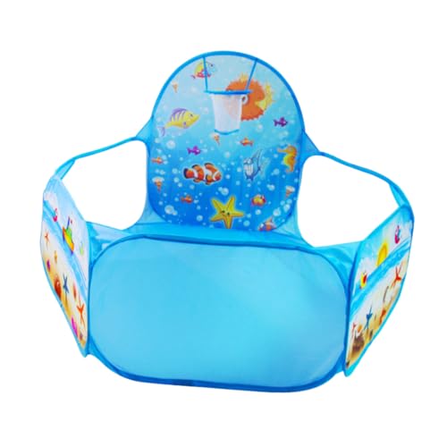 TOBBOMEY Piscina de Bolas Plegable para Bebés con Aro de Baloncesto Carpa Infantil Colorida y para Niñas Interiores y Exteriores