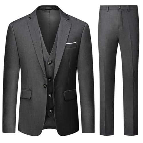 Allthemen Herren Anzug 3 Teilig Herrenanzug Slim Fit 1 Knopf Anzüge...