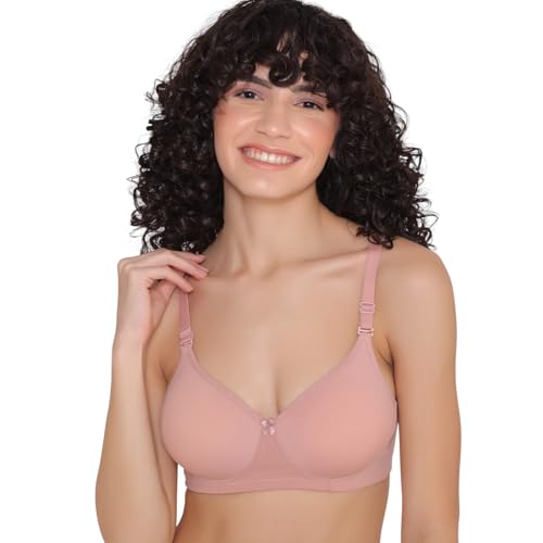Image of INKURV Lightly Padded T-Shirt Bra for Women- Padded, Non-Wired, Full Coverage, Seamless Cups, Multiway Bra for Girls, Daily use Bra with Detachable Straps- Lily