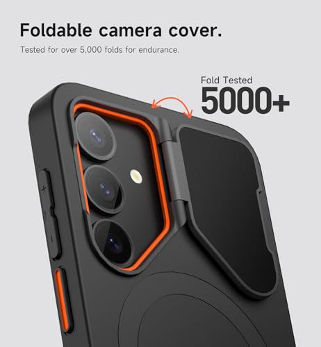 Image of SURITCH for Samsung Galaxy S25 Phone Case, Magnetic Shockproof Bumper Case Slim Protective Cover with Camera Cover & Adjustable Metal Kickstand for Galaxy S25 (2025)-Black