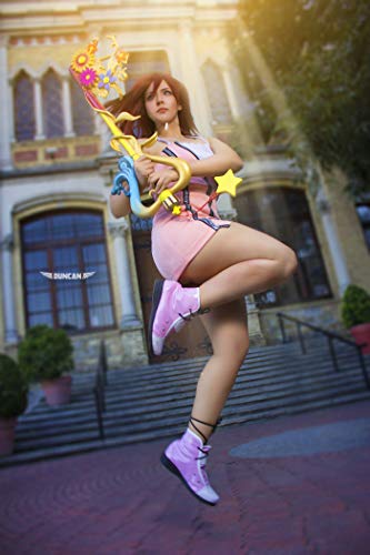 Dazcos Us Size Women's Game Cosplay Costume Pink Hoodie Dress With Waist Bag #TOP6