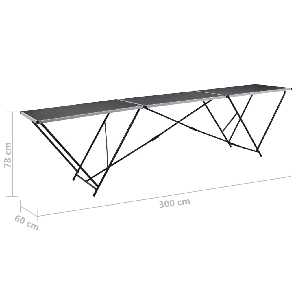 vidaXL Table à Coller de Papier Peint Aluminium et Acier Table à Tréteau